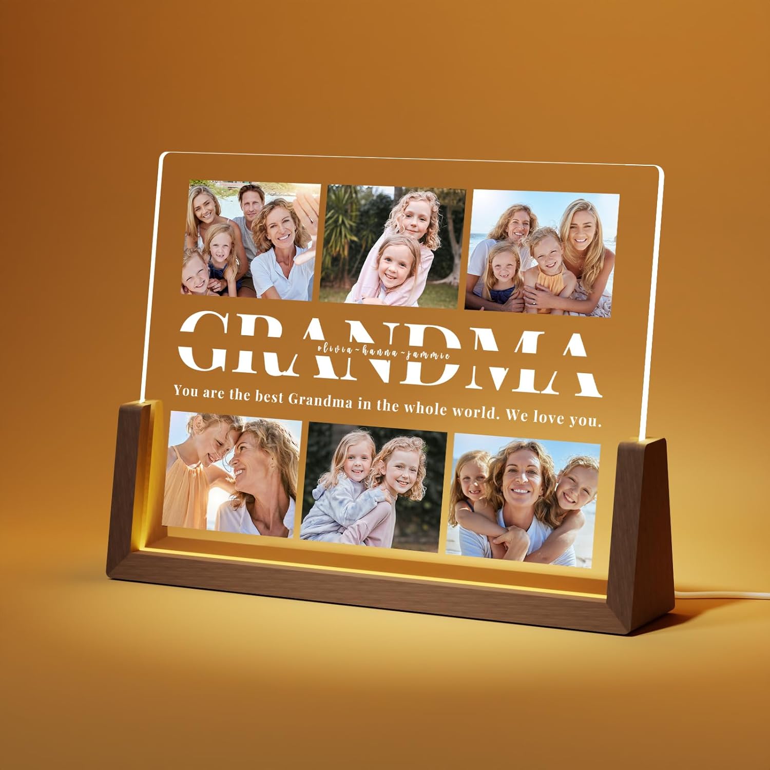 Personalized Grandma Picture Frame, Custom Grandma Gifts for Mothers Day from Grand...
