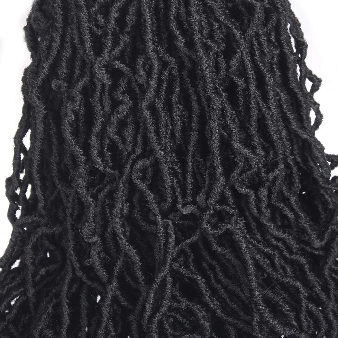 Xtrend 7 Packs 30 Pouces Nu Faux Locs Crochet Cheveux Longs Brun Foncé Pré-bouclé Déesse Faux Locs Tresses Extensions de Cheveux 1B