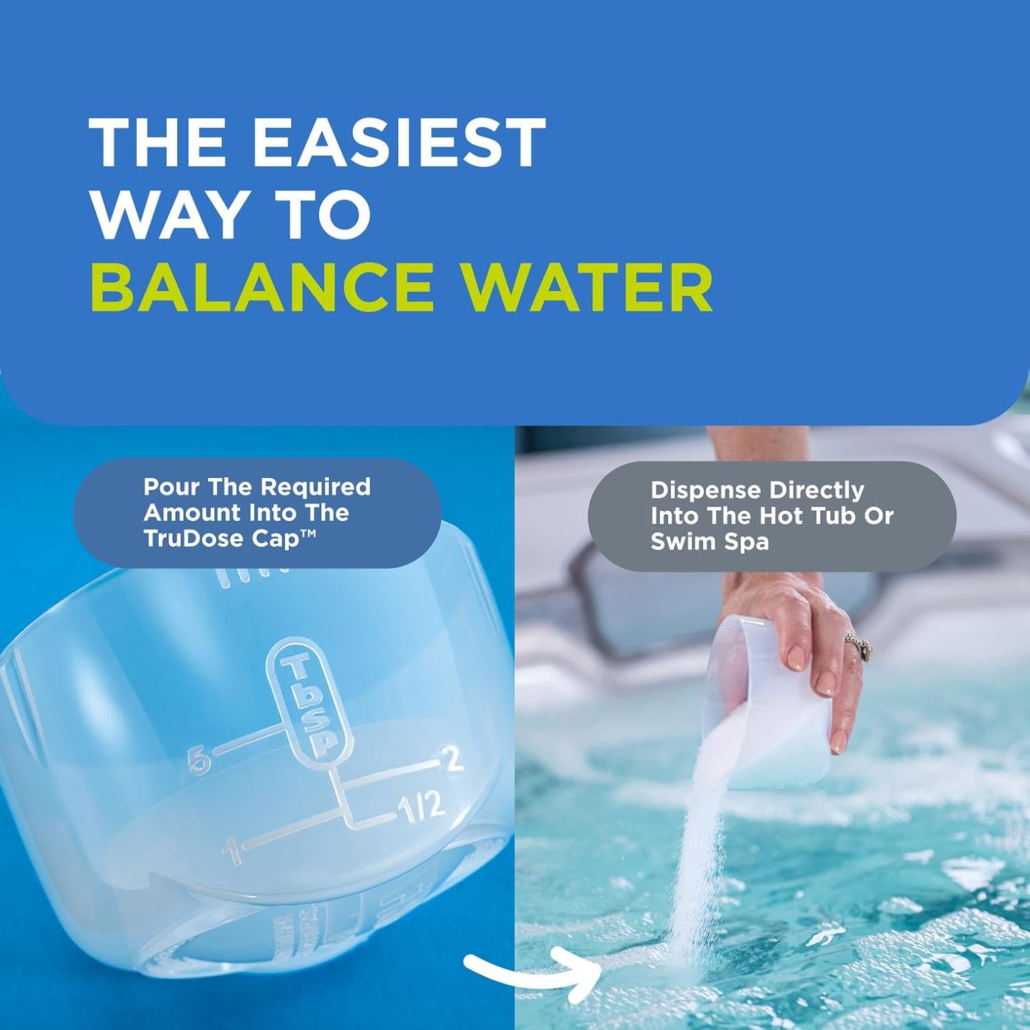FROG Balancing Starter Kit for Hot Tubs and Swim Spas - pH, Total Alkalinity and Total Hardness Balancers with TruDose Measuring Caps