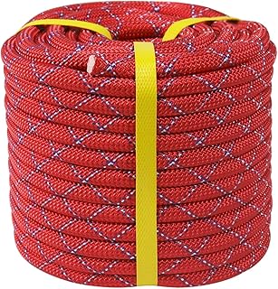 Double Braid Polyester Arborist Rigging Rope -1/2 inch x 50 feet - High Strength Bull Rope for Tree Work, Camping, Halyard, Sailing, Towing, Red