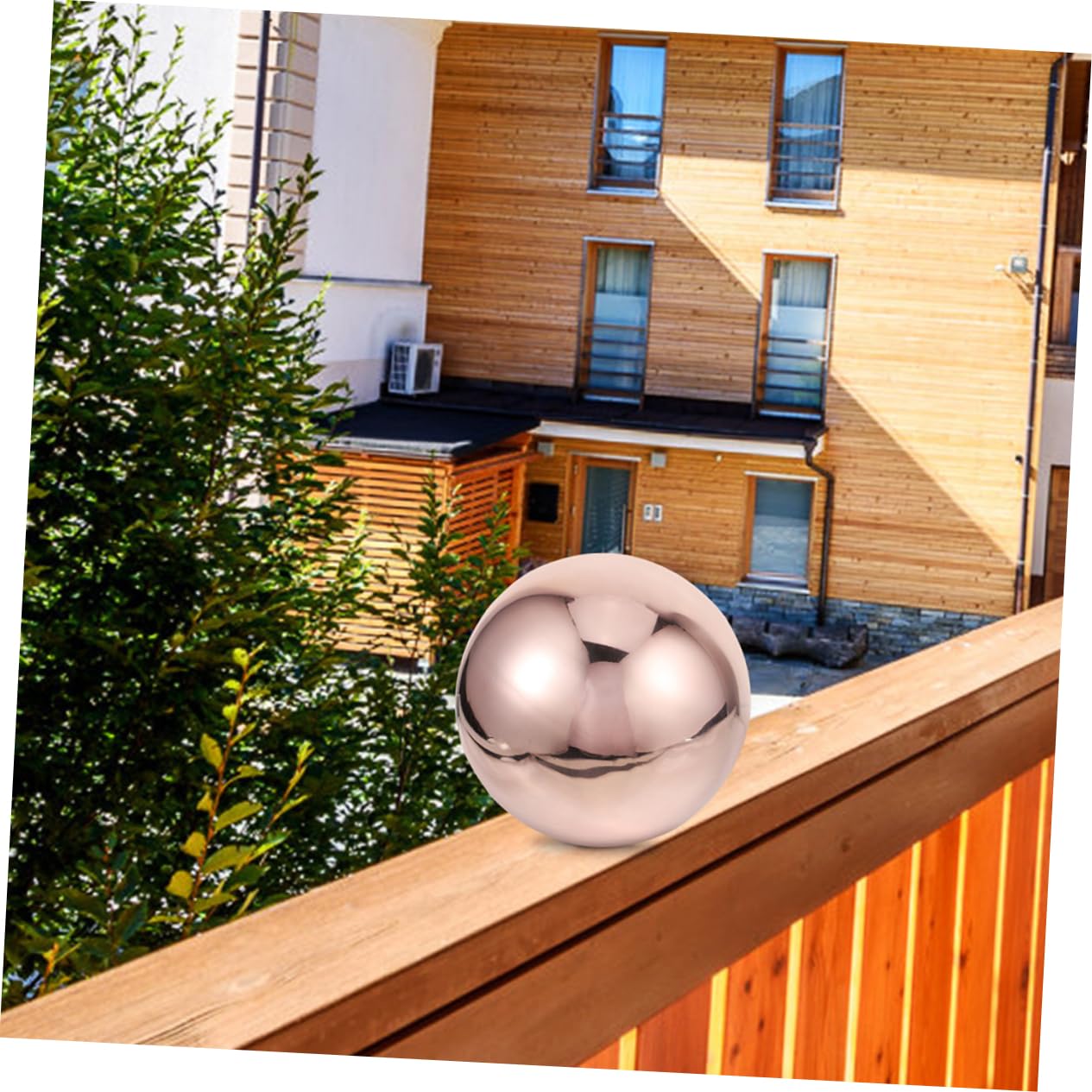 Hemobllo Sfera Decorativa da Giardino in Acciaio Inox 304 Rosa Oro