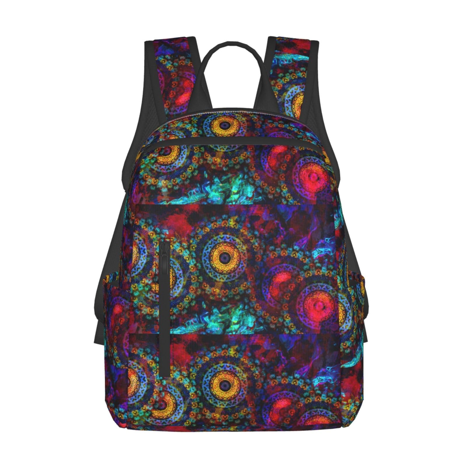 For Ancient Indian Trippy Mandala Colorful Dark Eyes Vintage Art backpack bookbag casual large laptop lightweight backpacks multipurpose daypack for men women