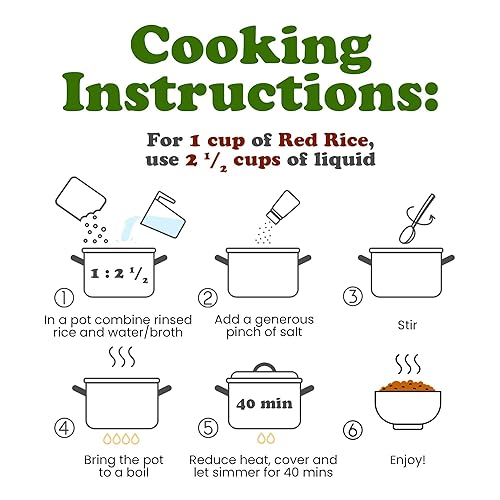 Miniatura 6 de Food to Live Arroz rojo orgánico, 3 libras, sin OMG, variedad de grano entero, antiadherente, vegano, kosher. Fuente de proteínas. Rico en