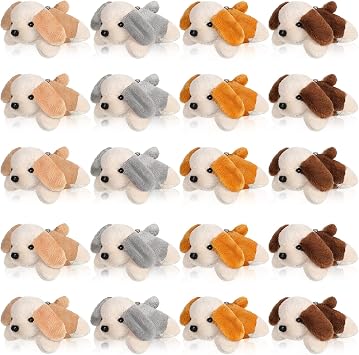 Sosation 20 Pcs Mini Stuffed Animal Dog Bulk Adopt a Puppy Favors Soft Puppy Gift Party for Kids Vet Tech Birthday Party Charity Donation Classroom Goodie Stuffer Stylish Style,Traditional Color
