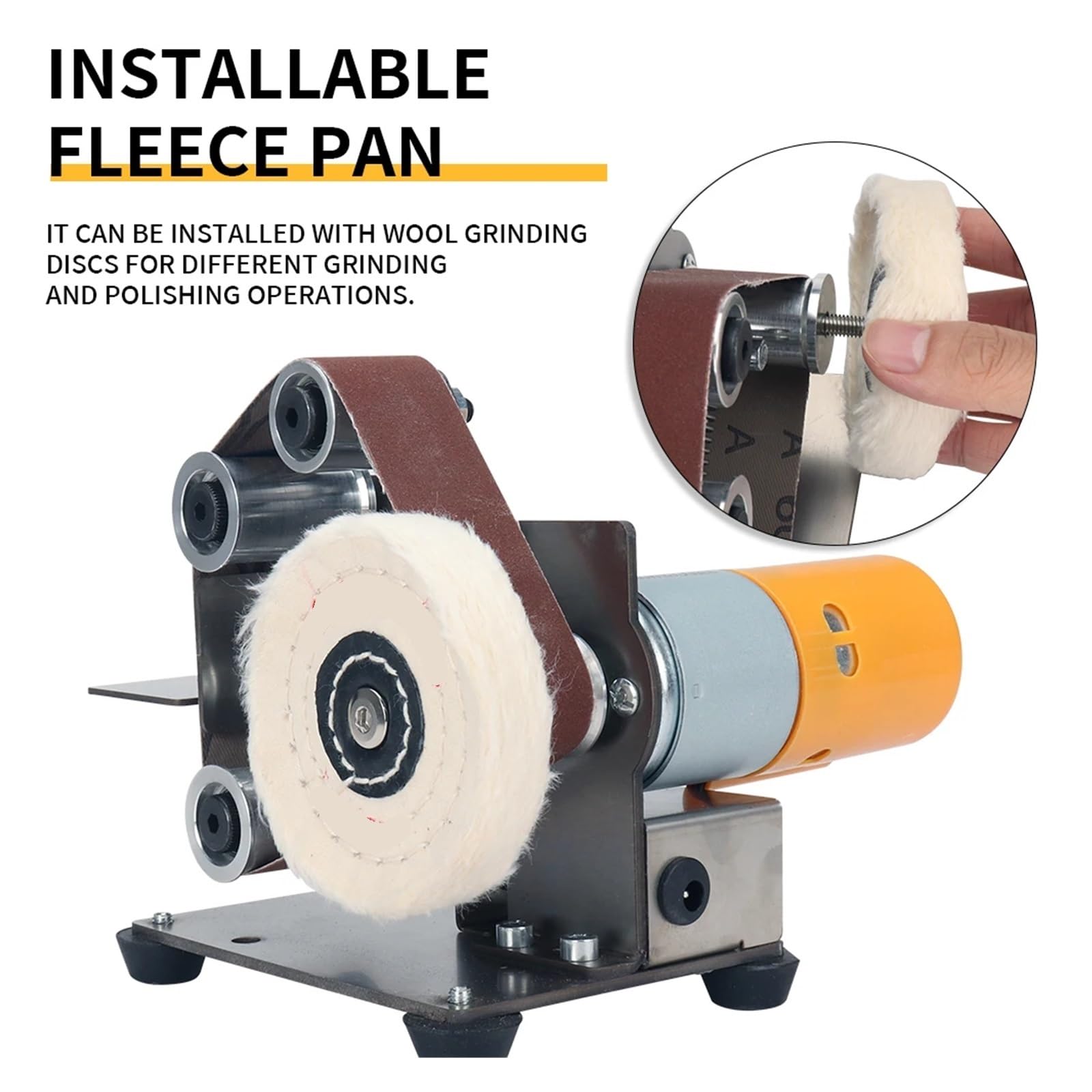 Lijadora de Banda, Mini máquina pulidora de banda, afiladora de herramientas, lijadora, pulidora eléctrica multifuncional, ajustable