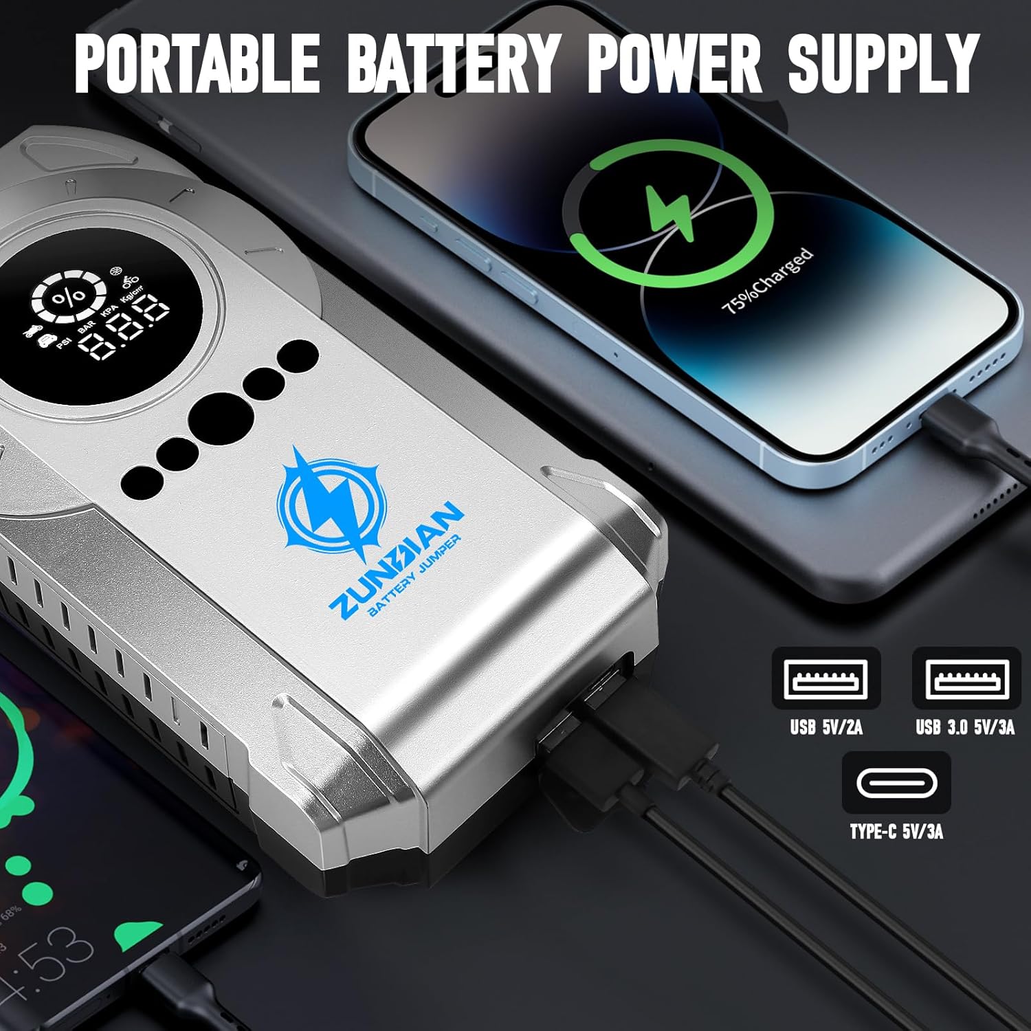 ZunDian Multi-Purpose Air Compressor with 3 additional nozzles