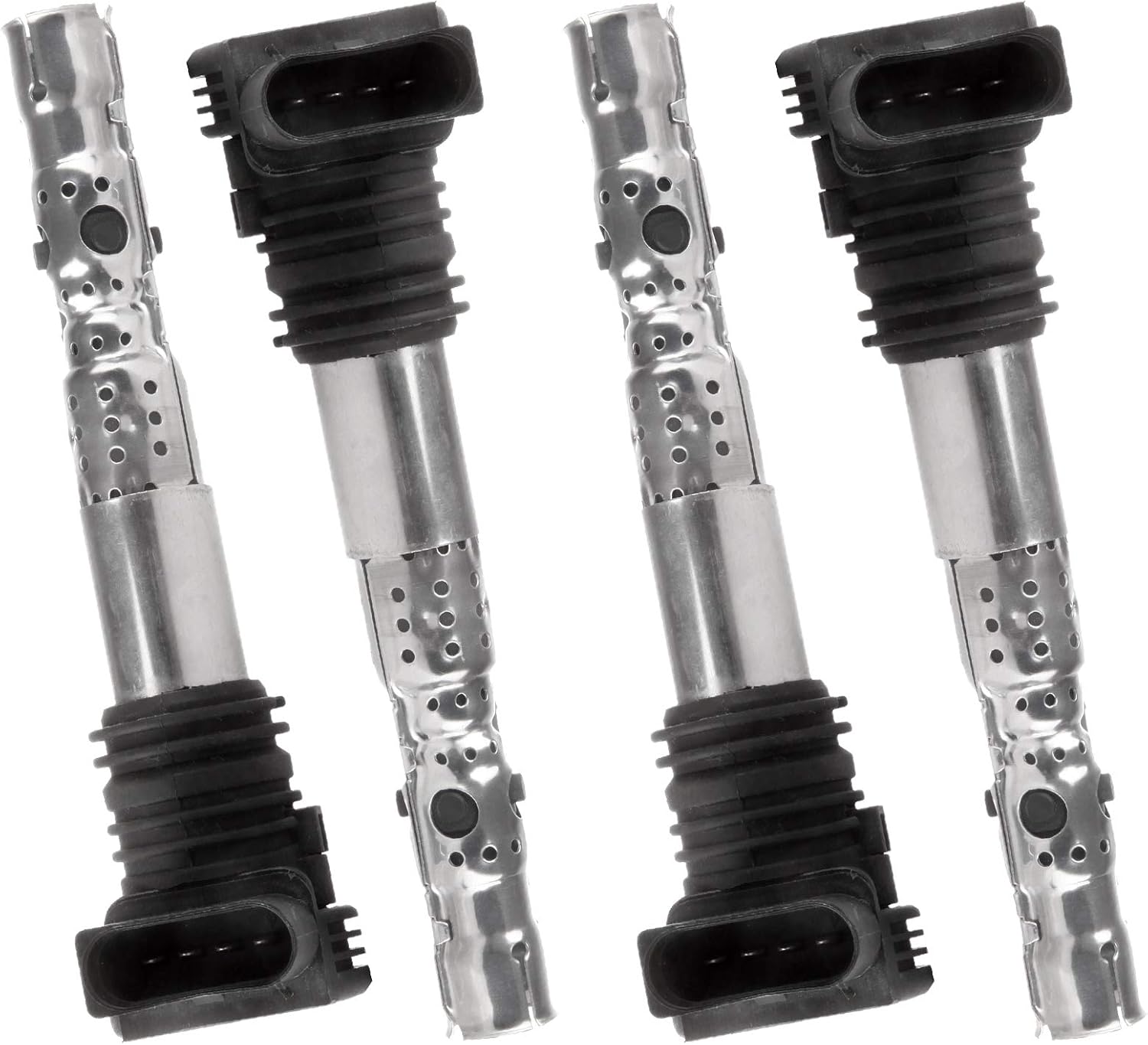 ECCPP Portable Spare Car Ignition Coils Compatible for Audi A3/A4/A6/Allroad/S3/TT for Seat Ibiza/Leon/Toledo for Volkswagen for Beetle/Derby 1998-2007 Replacement for UF411(Pack of 4)