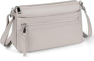 befen Small Genuine Leather Crossbody Purse Bags for Women, Multi Pockets Shoulder Handbag with RFID Blocking Card Slots