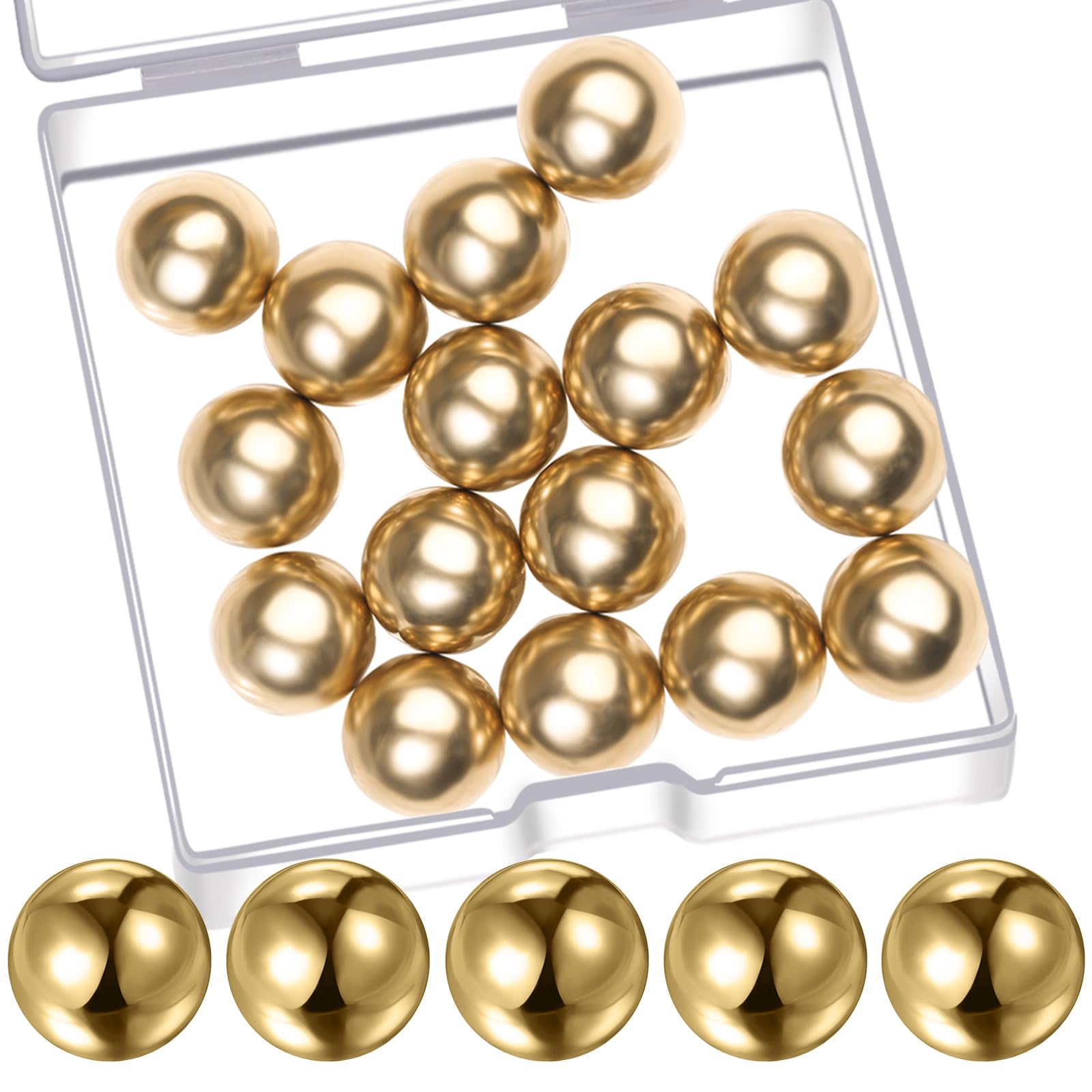 16 pcs 1/2” Precision Solid Brass Bearing Balls, Brass Balls -1 16 pcs 1/2” Precision Solid Brass Bearing Balls, Brass Balls -1