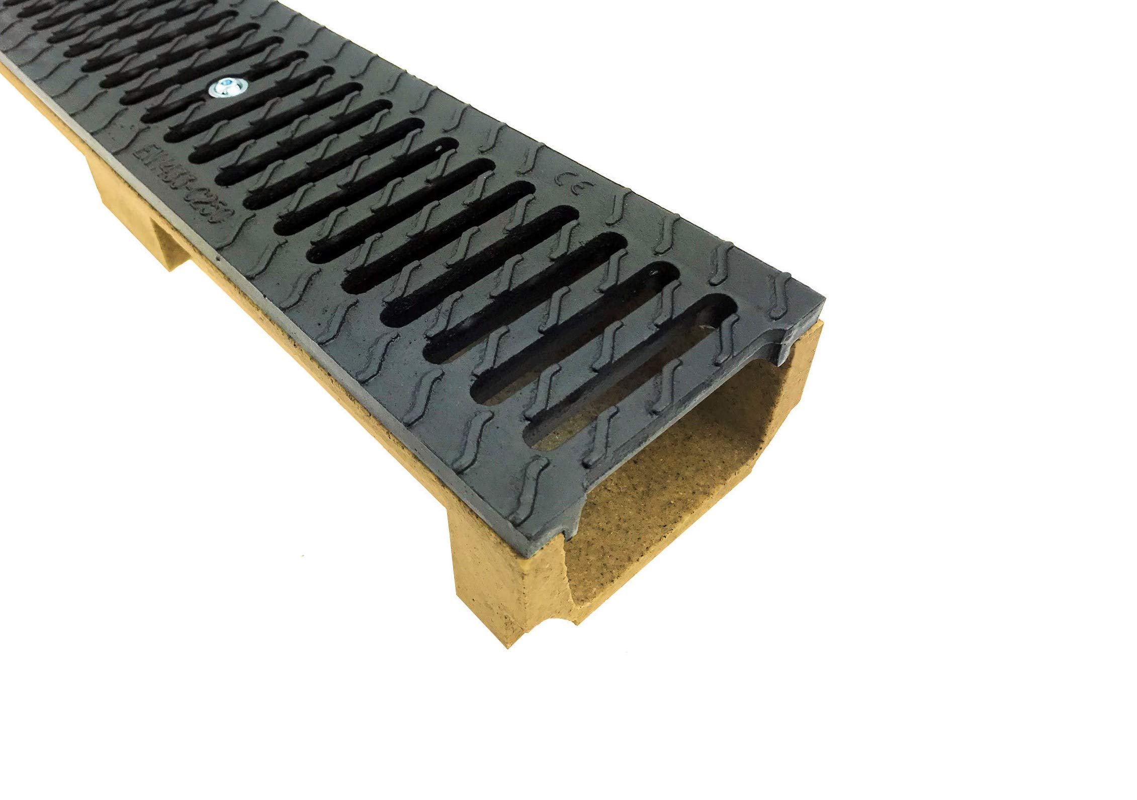 Entwässerungsrinne Polymerbeton Gussrost Stahlzarge, Linienentwaesserung, Klasse C-250 bis 25 T Höhe 7,3cm