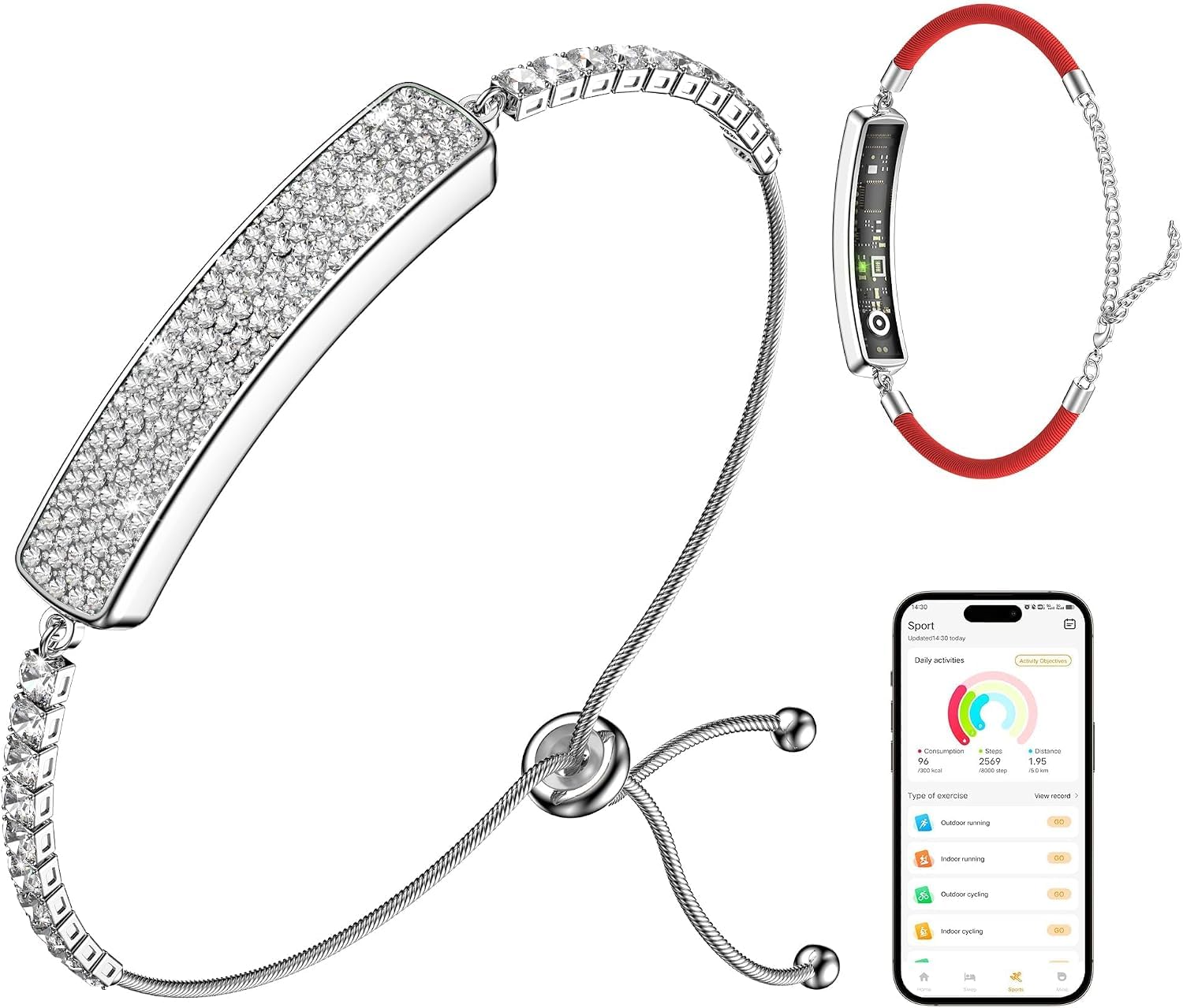 RIFESI Smart Bracelet for Women – Fitness Tracker with Heart Rate, Sleep & Step Tracking, 1ATM Water Resistant, Multi-Sport Modes, Fitness Tracking Wearable with Free App, 2 Bands(Silver)-picture-10