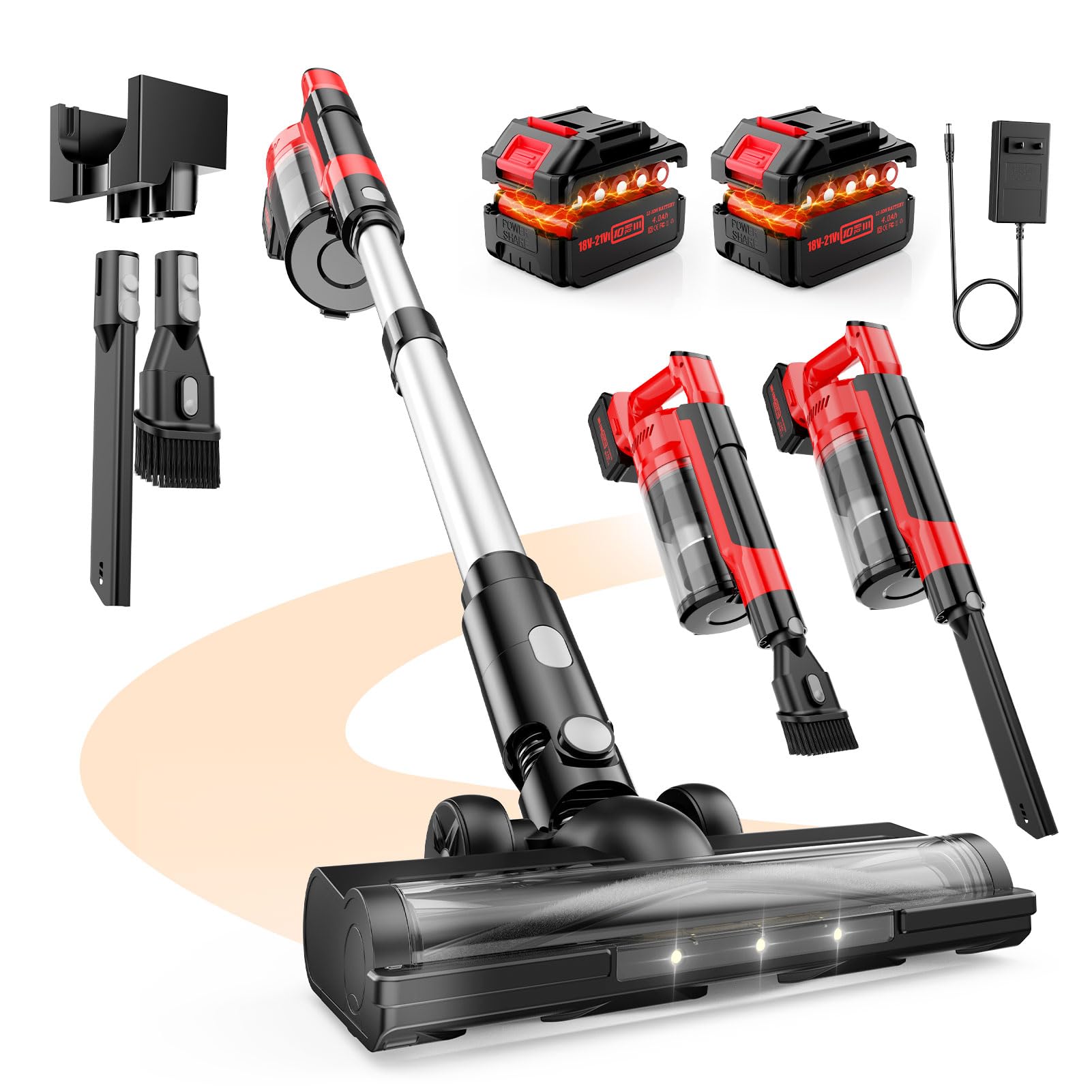 60KPa Cordless Vacuum Cleaner for Home, 700W Pet Vacuum, 70-Min Runtime, Lightweight, Rechargeable 8000mAh Dual Batteries, 2L Dust Cup, LED Display, Anti-Tangle for Pet Hair, Carpet & Hardwood Floors