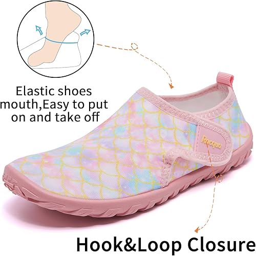 Miniatura 4 de Racqua Zapatos de agua para niños y niñas, de secado rápido, ligeros, deportivos, acuáticos (niños pequeñosniños grandes)