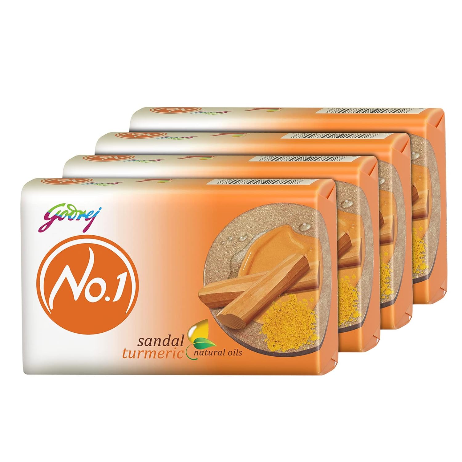 Buy Godrej No.1 Sandal and Turmeric Soap Pack of 4 (150g each) High