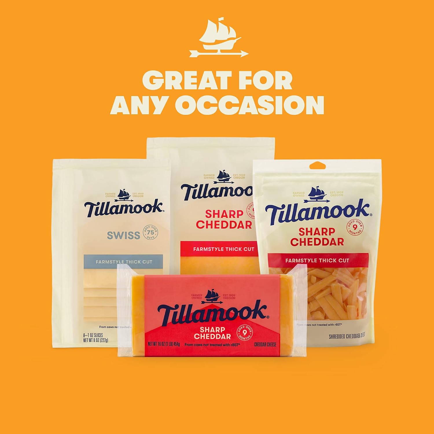 Tillamook Sharp Cheddar Cheese Block, 1lb