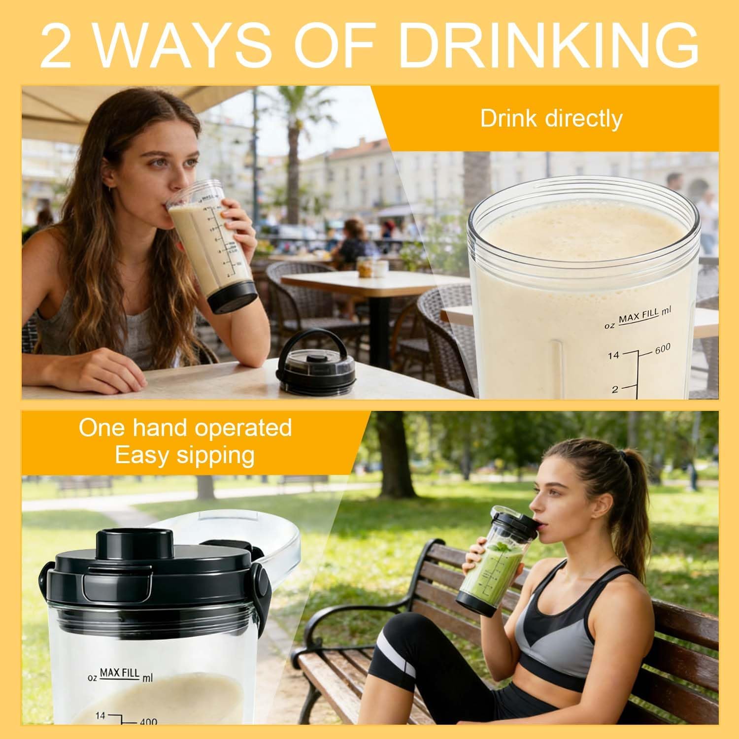 18oz Blender Cup Replacement for Ninja Blast Portable Blender image 4