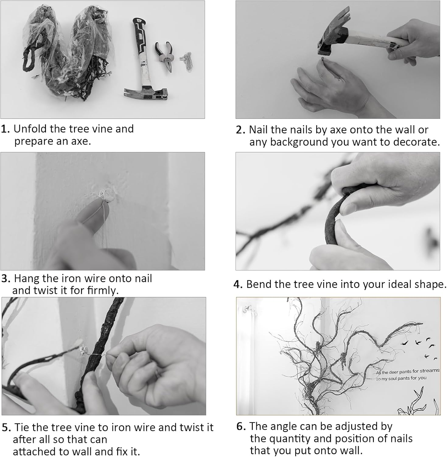 118 inch Big Artificial Green Tree Branches Ivy Grapevine Garland Fake Tree Trunk Wall Door Hanging Plants Twigs Moss for Garden Home Wedding Outdoor Jungle Leaves Room Decoration - Image 5