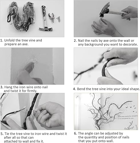 Miniatura 5 de CONGZHANHH Ramas de árbol verde maleable medianas de 118 pulgadas, guirnalda de vid, ramas de tronco de cerezo falsas para colgar en la pared,