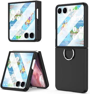 for Samsung Galaxy Z Flip 7 Case Ring Shockproof Protective Cover Flip Z 7 Phone Case for Galaxy Z Flip 7 5G 2025 - Black