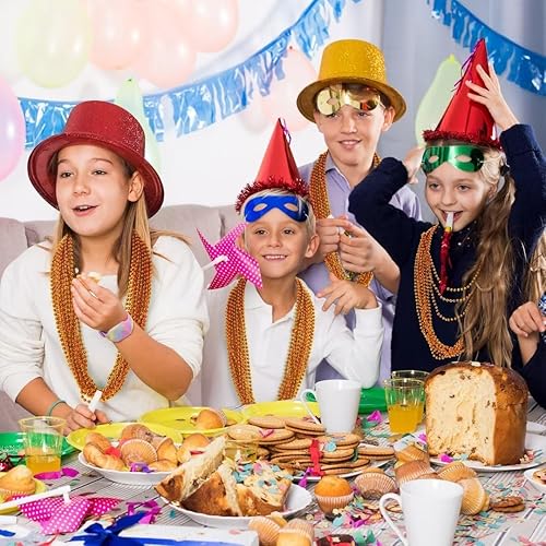 Miniatura 10 de 24 cuentas de Mardi Gras, collar de cuentas moradas, recuerdos de fiesta, collares de Halloween de 33 pulgadas para mujeres y hombres, eventos de