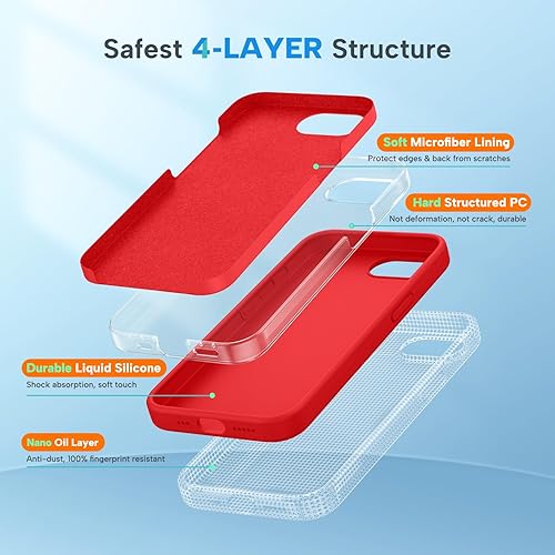 Miniatura 1156 de Miracase - Funda diseñada para iPhone 11 con protector de pantalla, funda de goma de silicona líquida, protección total contra caídas y a prueba