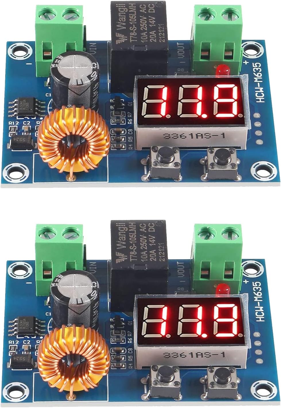 2pcs XH-M609 DC Voltage Protection Module 12-36V Digital Display Over-Discharge Circuit Protection Module
