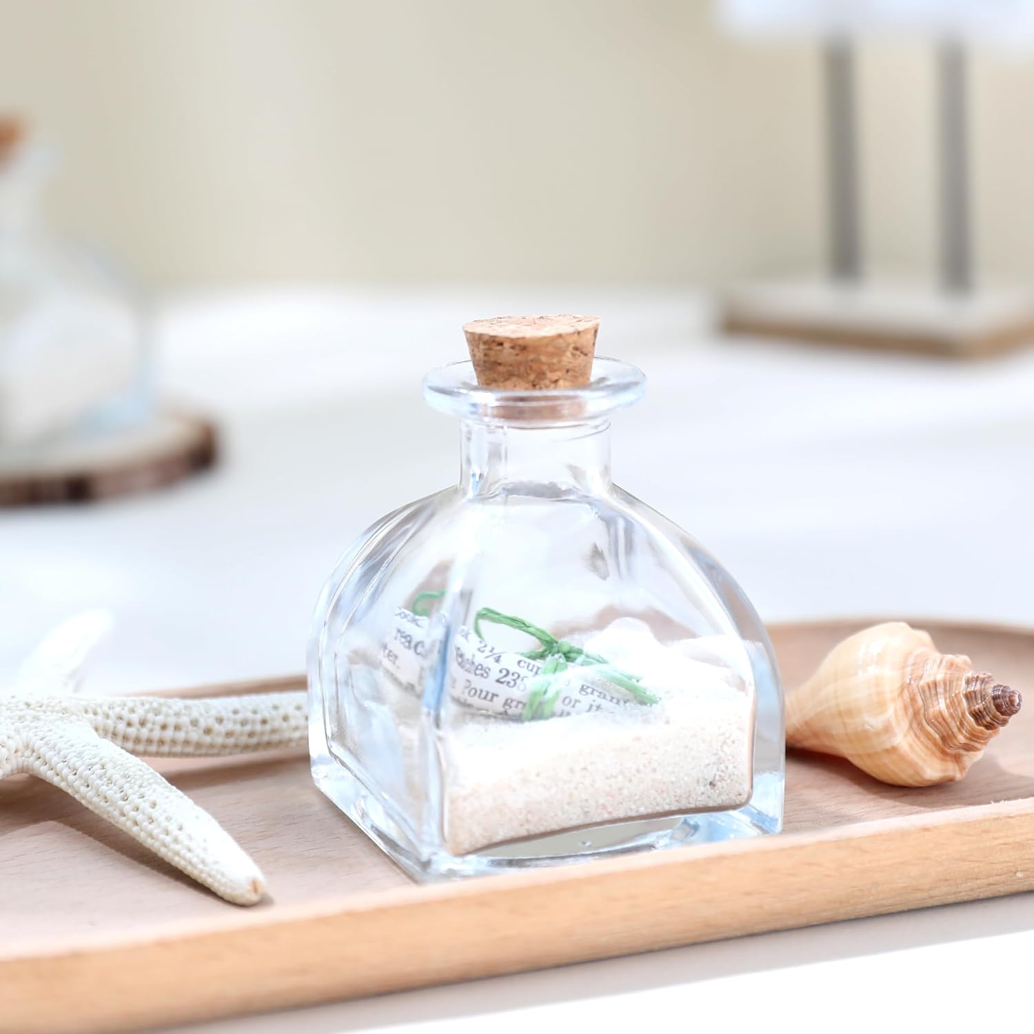 Magic Season Decorative Glass Bottles with Cork Stoppers (50 ml Yurt-Shaped Bottles / 2 Pcs)