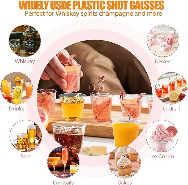 Beconfluxe Verres à Shot en Plastique PS, 30ml, Transparent, Réutilisable, 200 Pièces, pour Dégustations et Fêtes - 3
