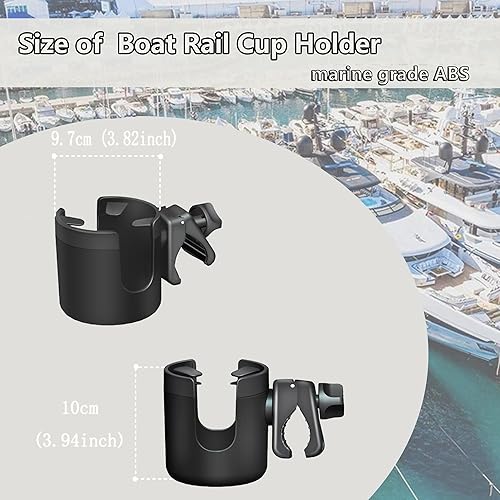Miniatura 5 de Portavasos para riel de barco, soporte universal para bebidas marina, sin perforación, instalación en riel Bimini Top Conver o poste, uso para