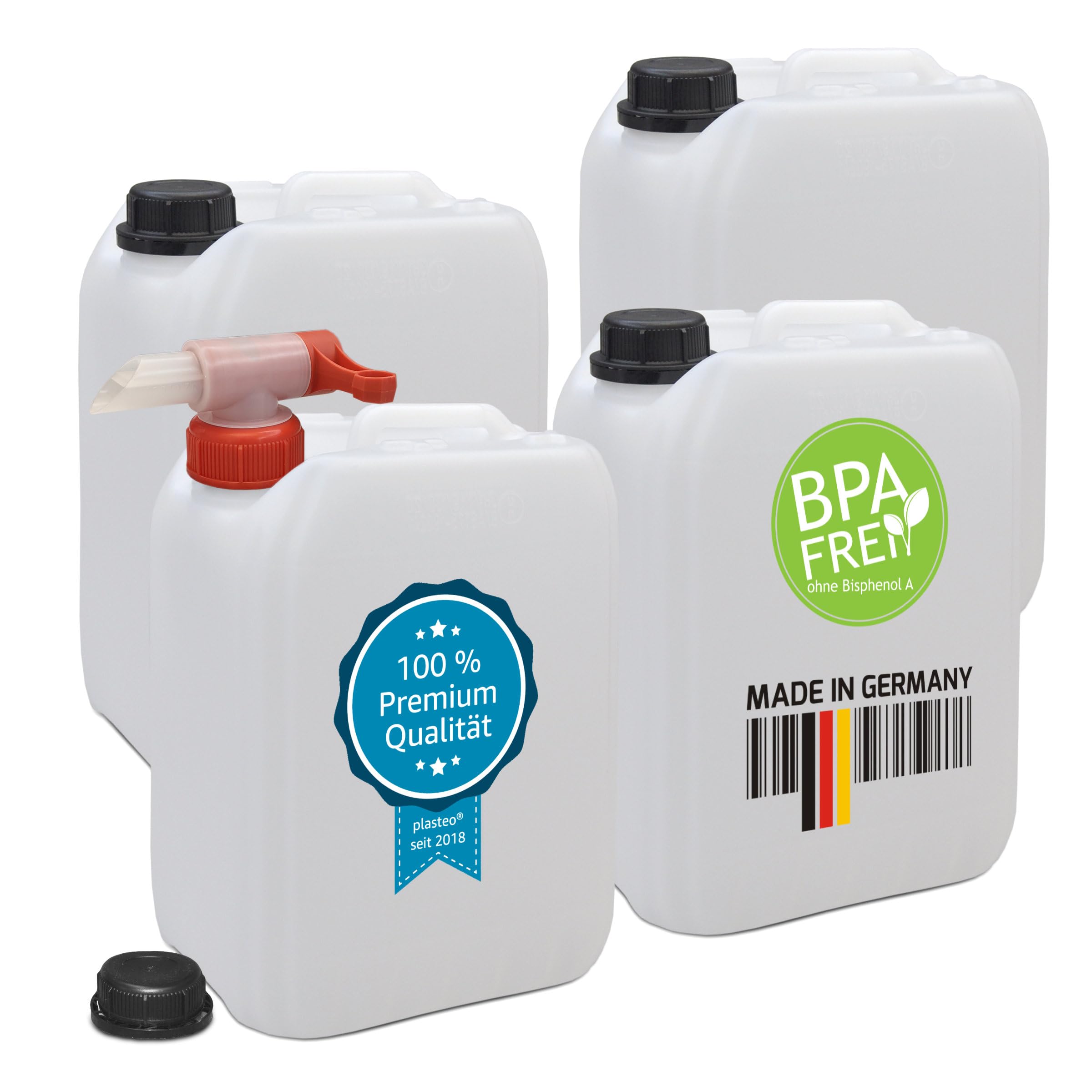 Lot De 5 Bidons Alimentaires 5L Avec Robinet - Stockage Liquides Cuisine Et Extérieur