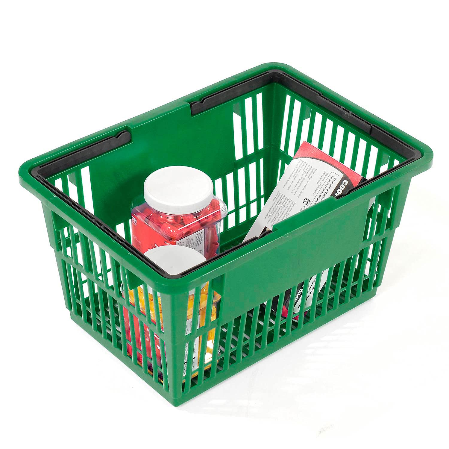 Amazon.com: Green Plastic Shopping Basket with Plastic Handle