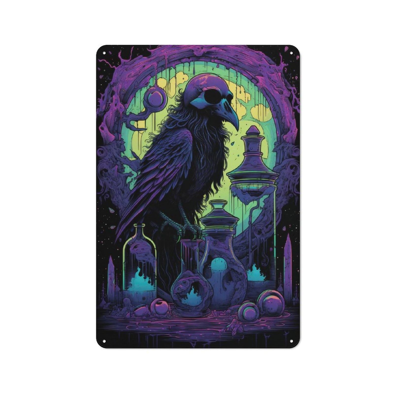 Junmoney Necromancer Vintage Metal Sign 30X20cm For Hobby Room Or Studio, Housewarming Present For People Styling Hobby Room And Studio