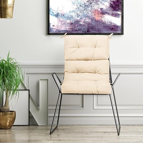 Vista 2 de Tangkula Cojín para silla de respaldo alto para patio, 1 unidad (paquete de 1), color beige