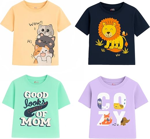 Lush Plush Boys High GSM Cotton Half Sleeve Printed Cotton T-Shirt