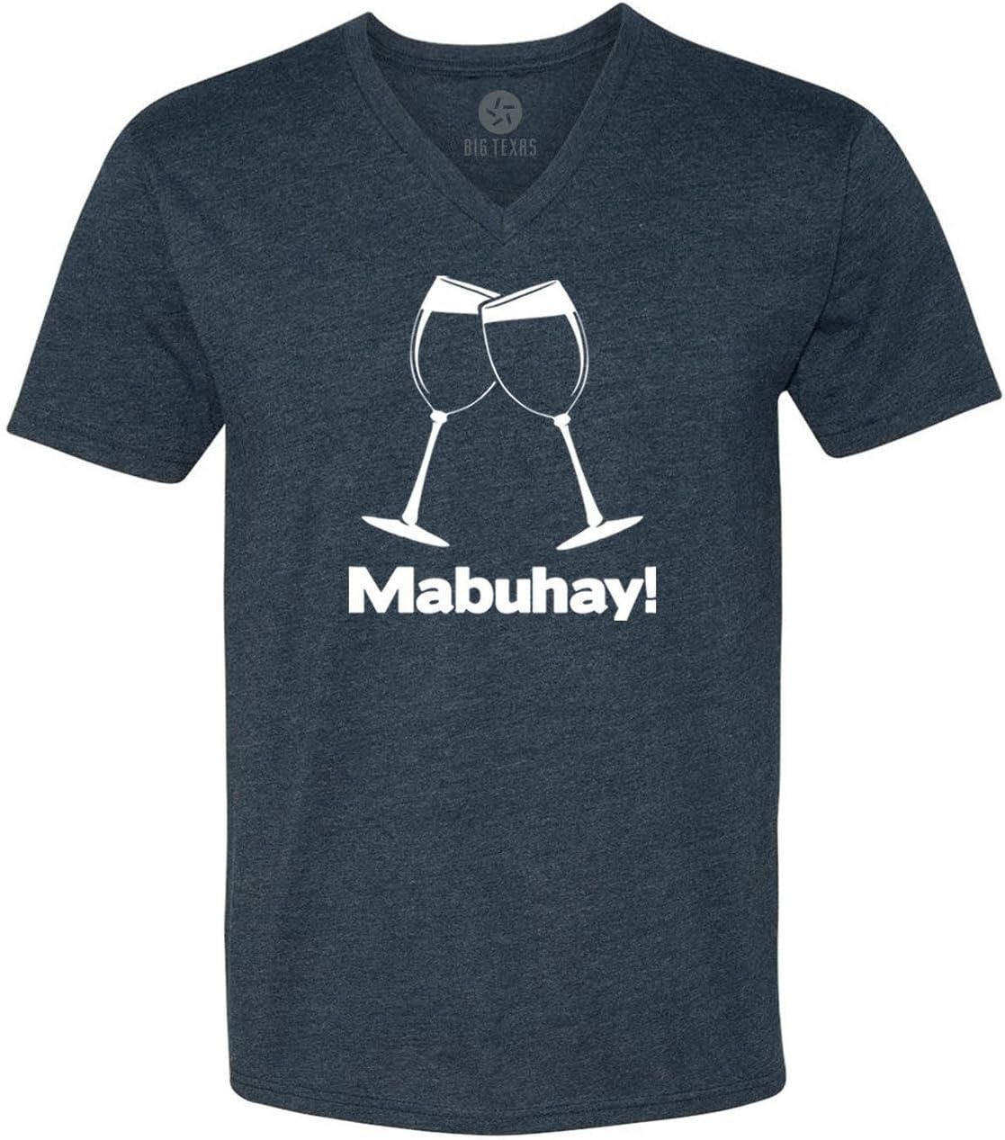 Wine Glass Tagalog Cheers (White) ShortSleeve VNeck T