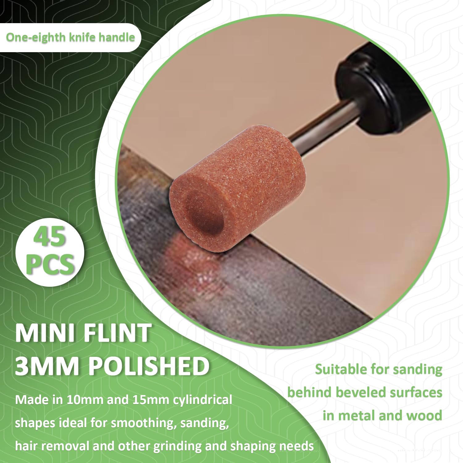 Dłuto szlifierskie do Dremel Rotary Tool kamień szlifierski wiertło szlifierskie z trzonkiem 1/8" do szlifowania, polerowania, usuwania zadziorów metal żelazny (opakowanie 45 szt.)