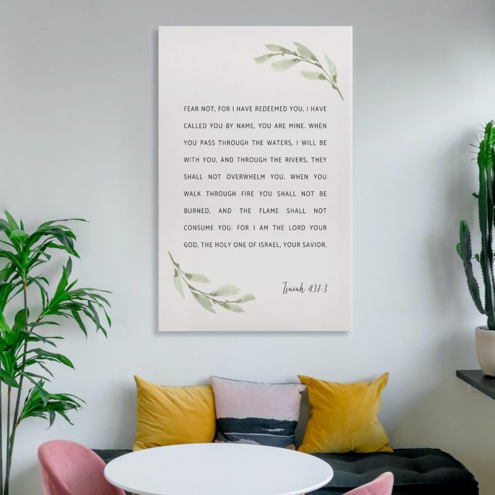 Stampa Su Tela Con Versetti Della Bibbia Isaiah 43:1 – Poster Incorniciato 30x38 Cm ‘Fear Not For I Have’ – Decorazione Moderna Per La Casa