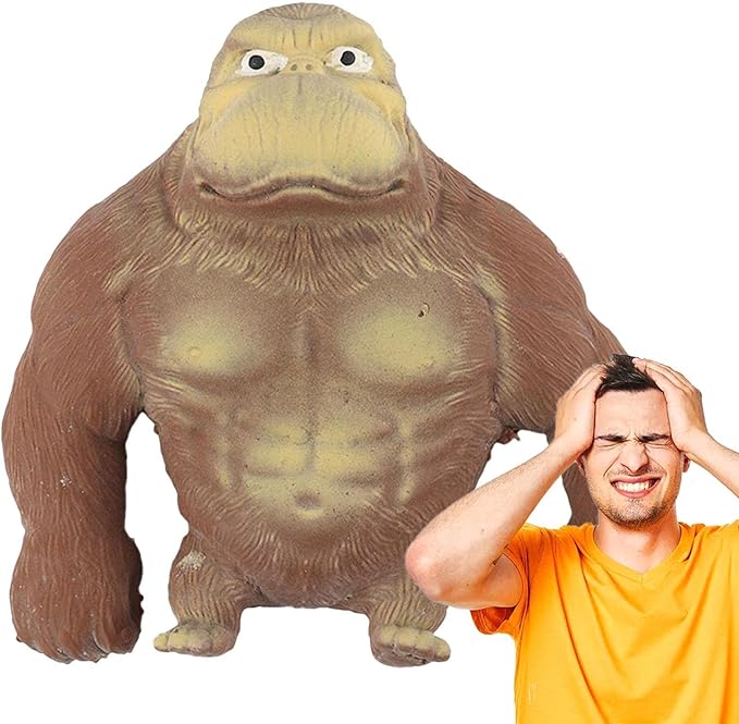 Mailfull Gorilla Anti-Stress Spielzeug - 14x15cm Dehnbarer Squishy Affe Für Kinder & Erwachsene