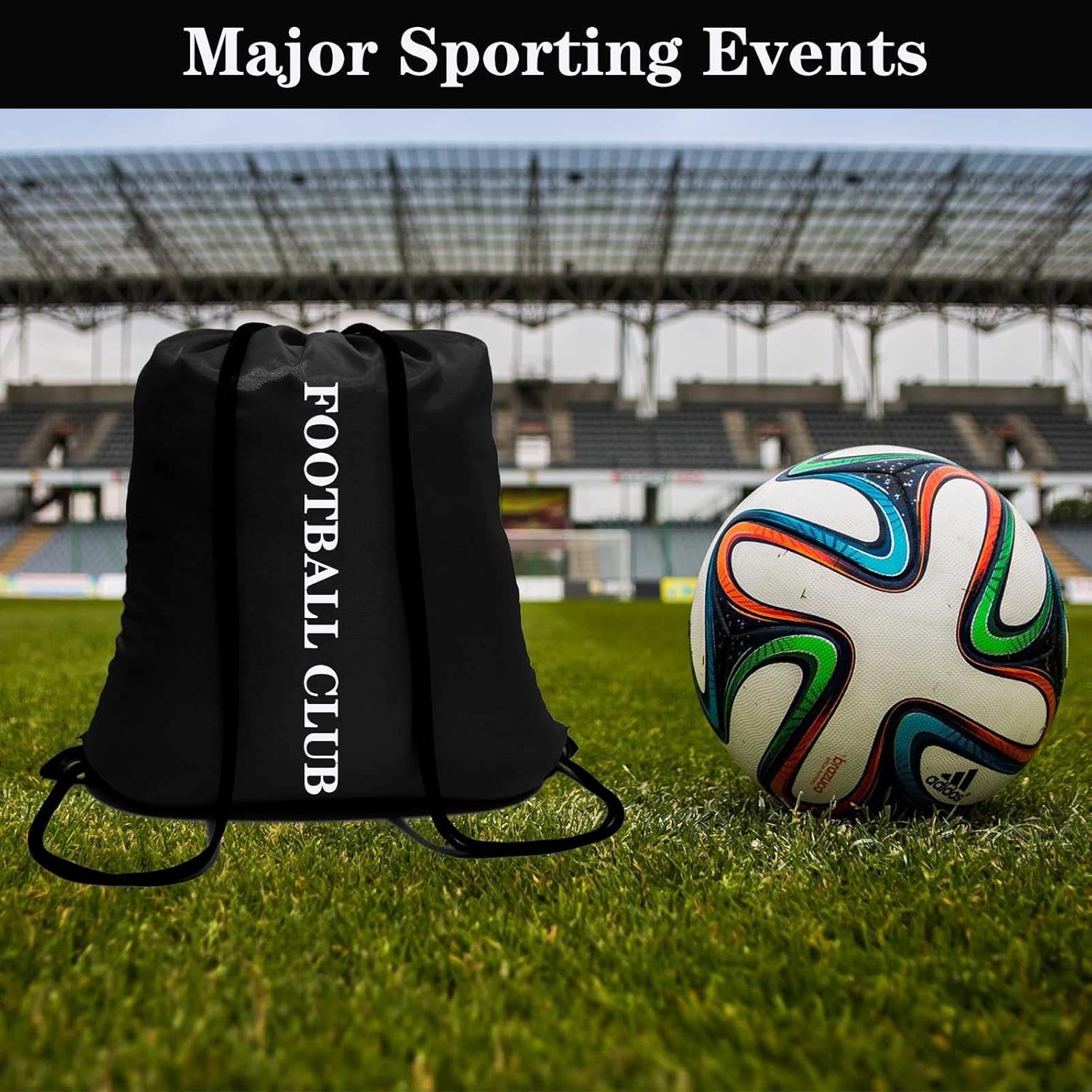 CAIHONG 100 Pack Drawstring Backpack Black Bulk Drawstring Bags Nylon String Backpack Gym Cinch Sack Backpack Sport Bag Draw String Party Bags for Men or Women - Image 4