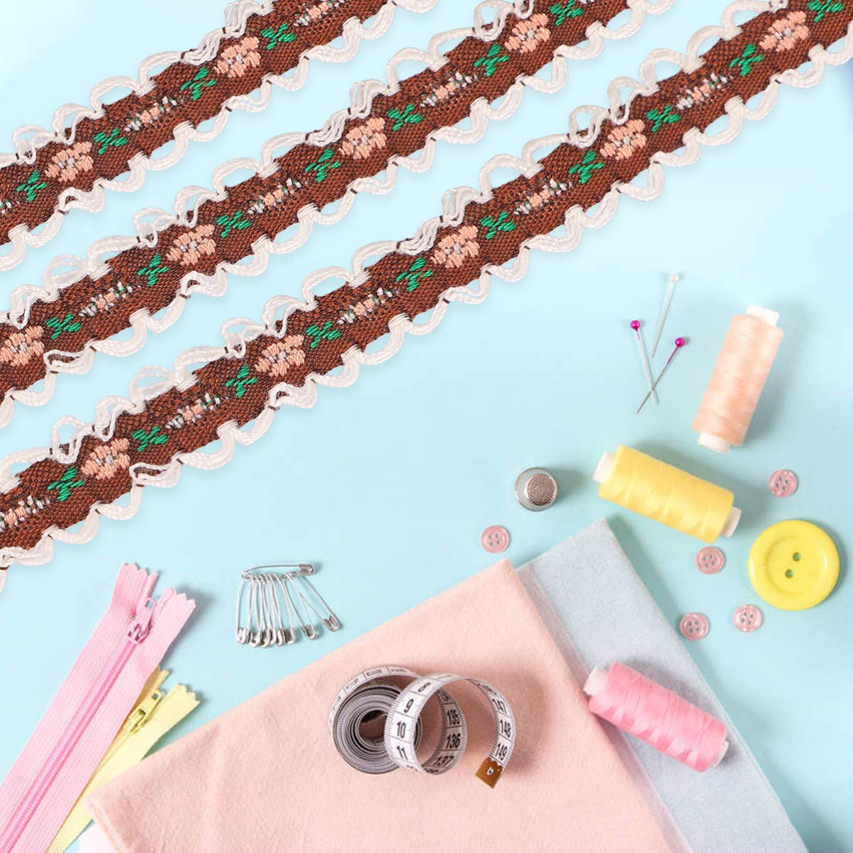 Operitacx 3piezas Accesorios De Ropa Encaje y Diseño Floral Cinta De Encaje Estrecha Para Trajes Antiguos Yards