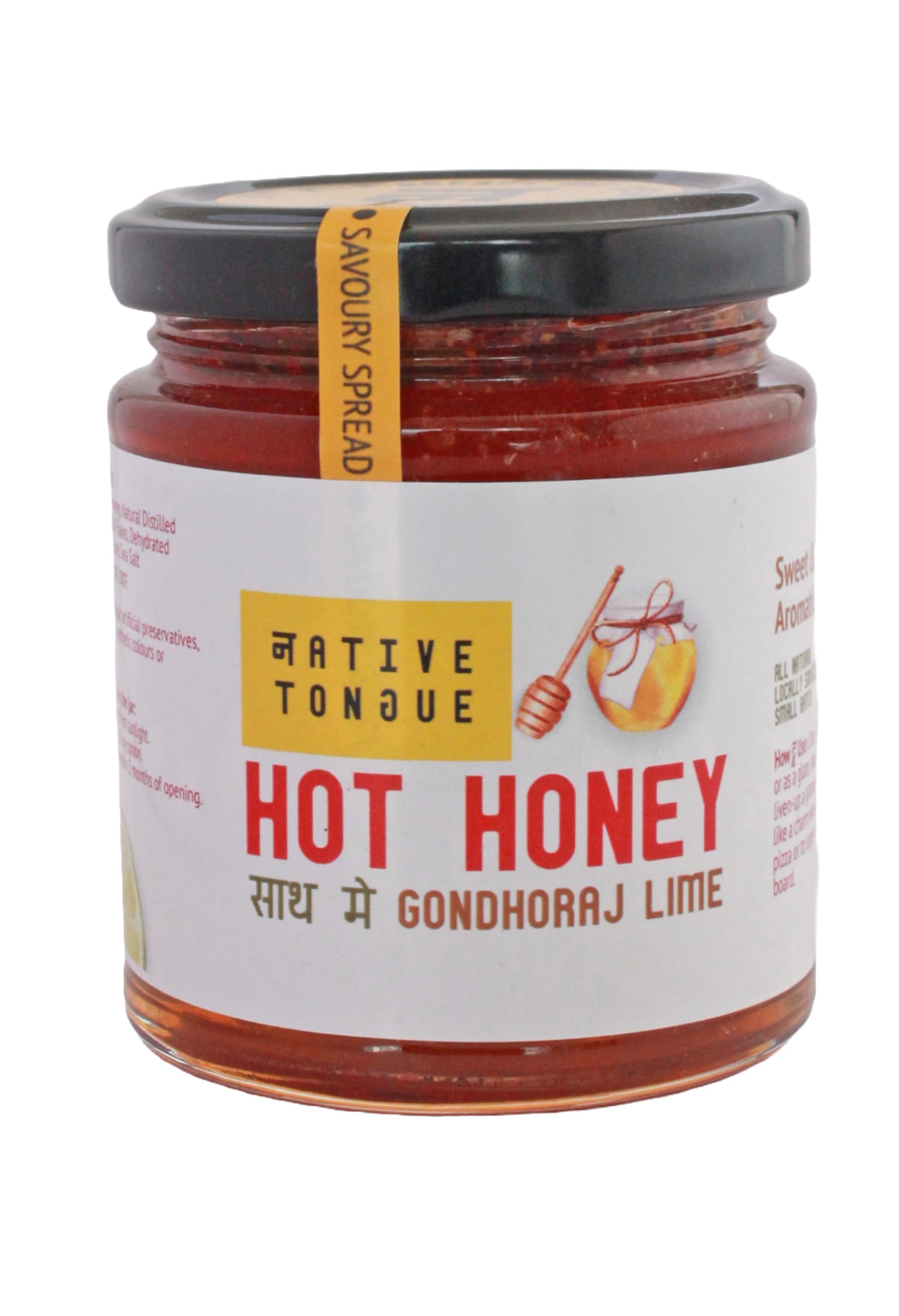 Native Tongue | Honey with Chili Flakes and Gondhoraj Lime | Pure | Delicious | Easy to Spread | For Salads, Cheese and Toasts | 100% Natural | No Added Preservatives | No Artificial Colour | Dairy Free | 200 GMS-image-47