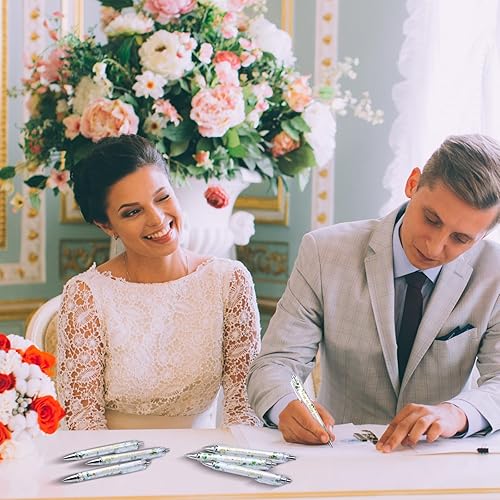 Miniatura 5 de Engrowtic 36 bolígrafos de boda, bolígrafos de despedida de soltera retráctil, bolígrafos negros para invitados, libros, bodas, despedidas de