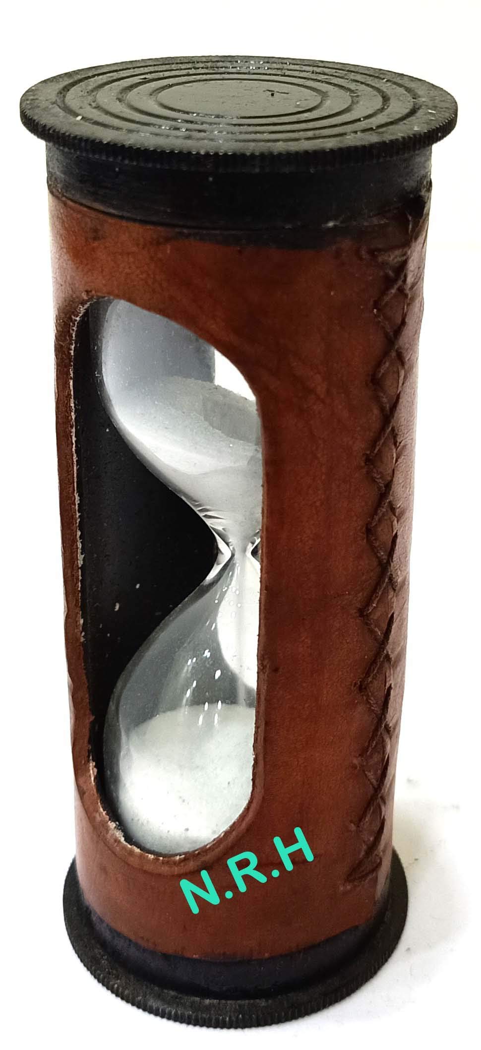 Artshai Antique Lather Brass Hourglass Vintage Style Sand Timer Sand Clock