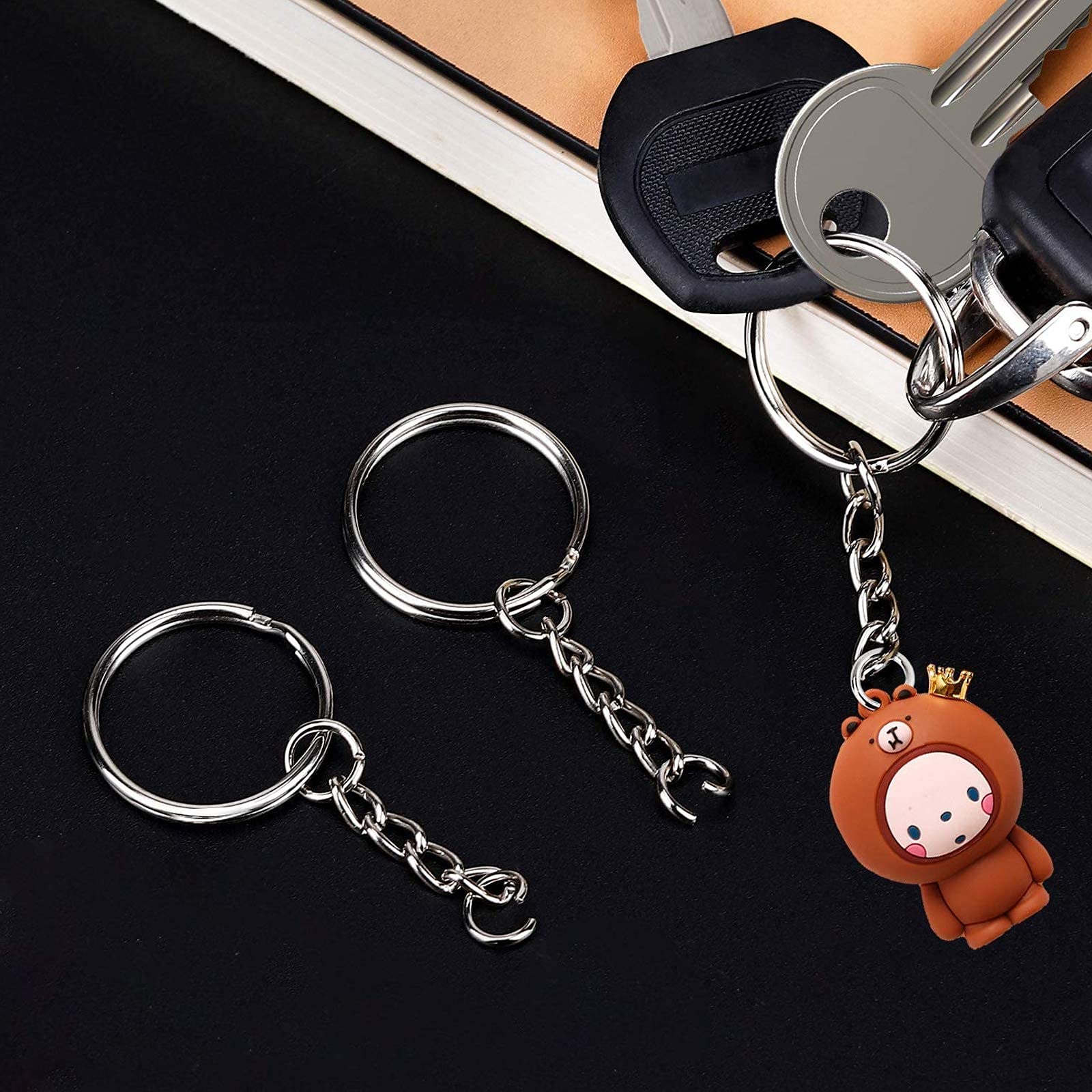 Lot De 10 Porte-clés En Métal - Diamètres 25mm, 28mm, 30mm - Mécanisme à Vis, Réutilisables, Bronze