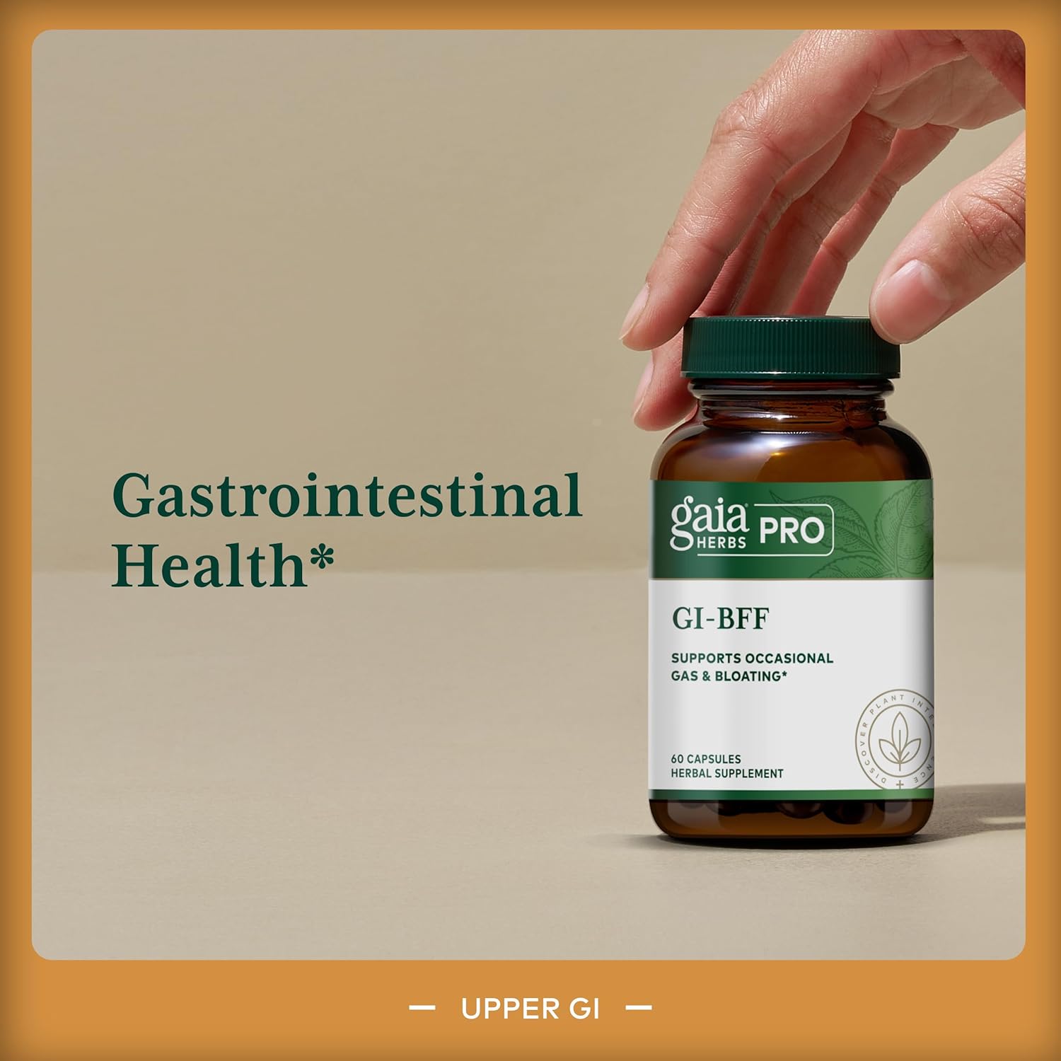 GAIA HERBS PRO GI-BFF Digestive Health Support Supplement - GI Health Supplement with Organic Fennel & Cinnamon Bark - Benegut for Occasional Gas & Bloating* - 60 Capsules (60 Servings)