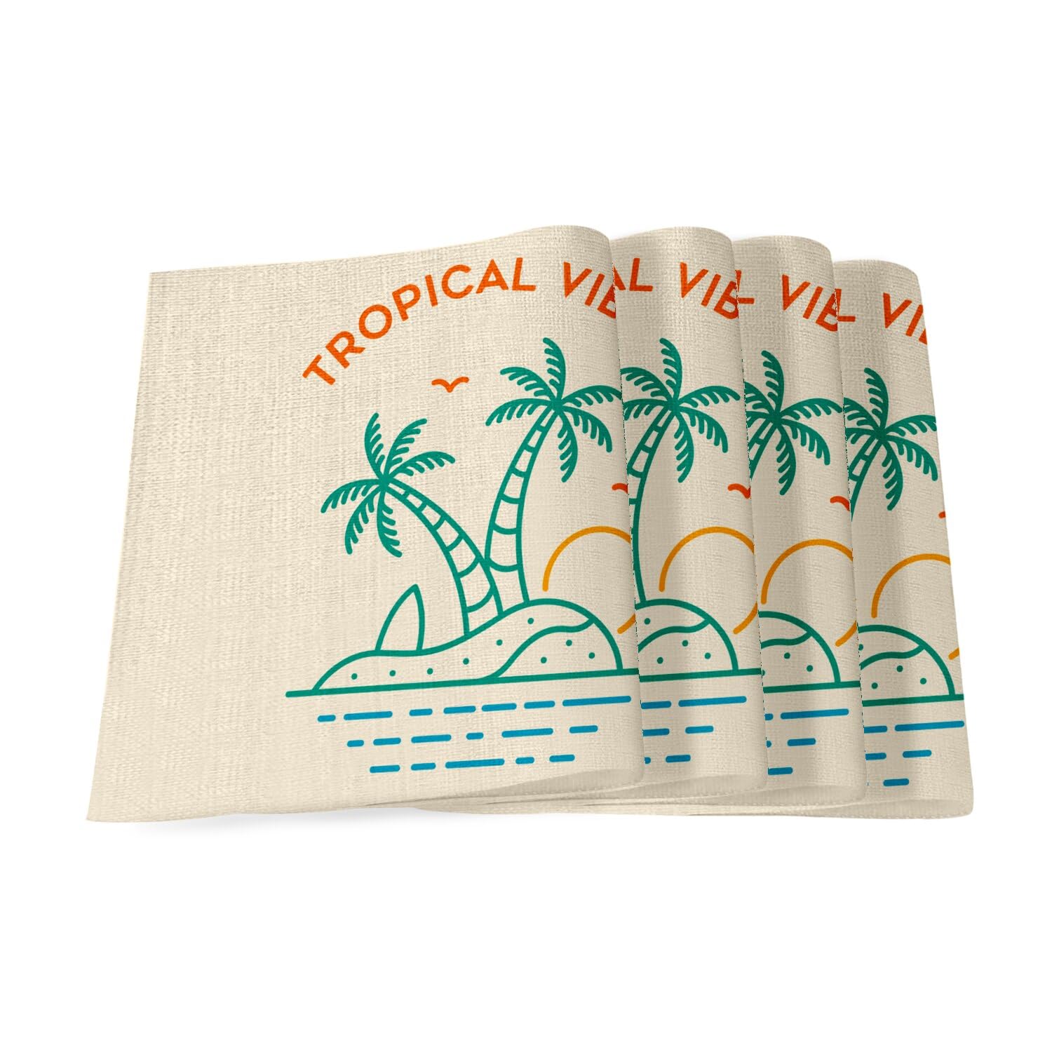 Sets de table en lin grand format nappe été déco plage minimaliste