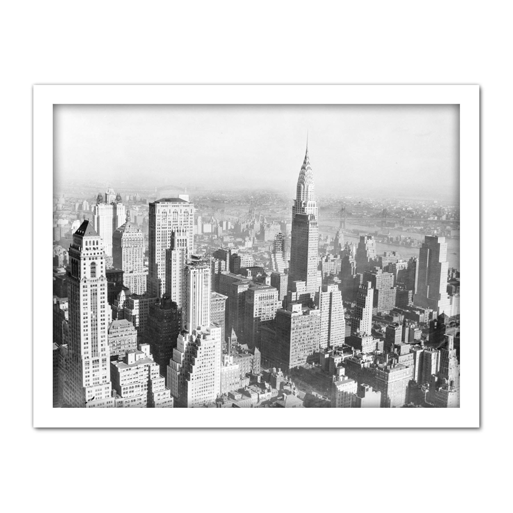 Artery8 New York City Manhattan View Vintage Photo Artwork Framed Wall Art Print 18X24 Inch