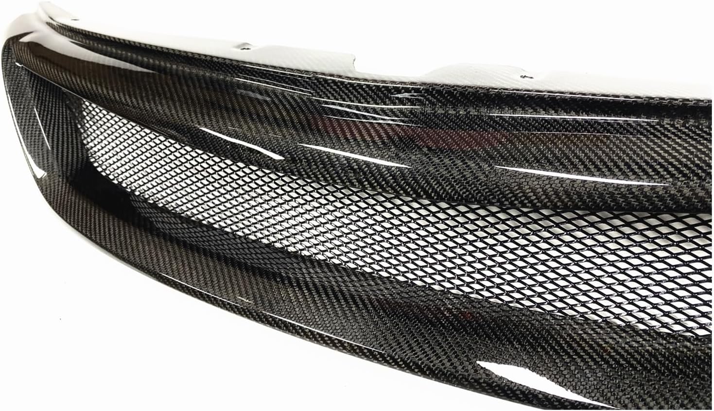 Front Grille Racing Grills Compatible for Subaru Impreza WRX STI Sedan 4-Door 2011-2014 Real Carbon Fiber Car Upper Bumper Hood Mesh Grid