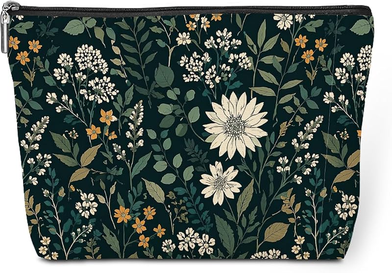 Necessaire floral Wildflower 1751 jeilink com zíper, 24,89 x 5,08 x 17,78 cm