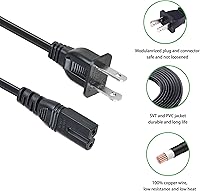 Vista 5 de Cable de alimentación de CA de 5 pies compatible con Sony CFD-S07 CFD-S07CP Boombox AM/FM CD Radio Cassette Player